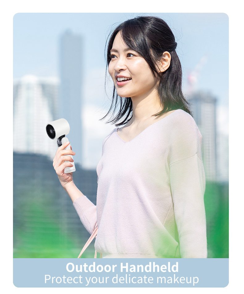 Portable Handheld Fan, Speed Adjustable Turbo Mini Fan, Reduced Temperature Mode, Rechargeable Digital Display Foldable Personal Fan With Night Light, Suitable For Women Men Outdoor – Image 2