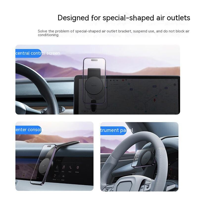 Magnetic Bendable Car Mobile Phone Holder Wireless Charger Phone Holder 15W Car Dash Mount Compatible With Phone – Image 2