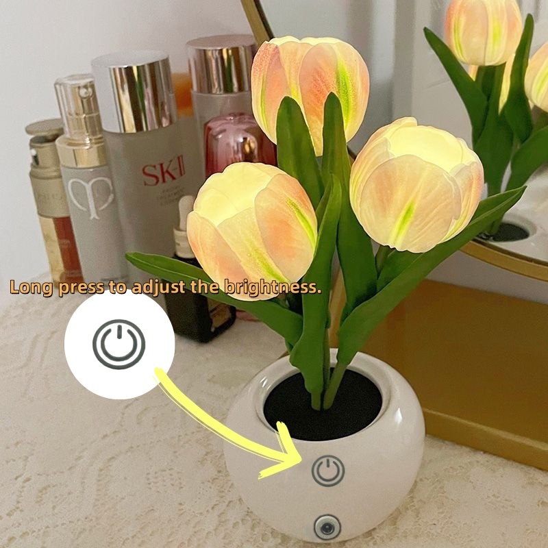 Tulip Lamp - LED Replica Tulip Table Lamp With Flower Vase For Desktop Decoration,Suitable For Home,living Room,desktop Decoration,holiday Gifts,atmosphere Decoration Lamps,Powered By USB – Image 6