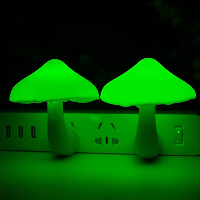 LED Night Light Mushroom Wall Socket Lamp EU US Plug Warm White Light-control Sensor Bedroom Light Home Decoration – Image 8