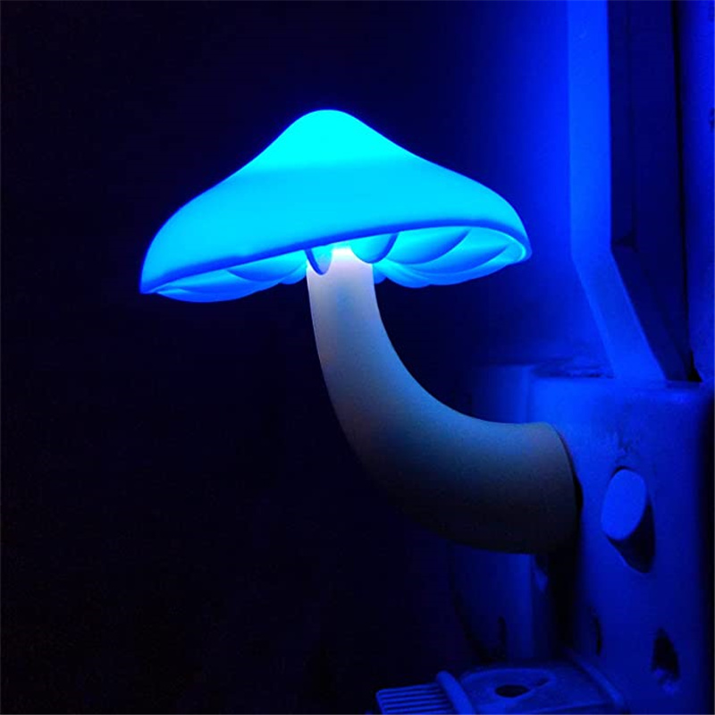 LED Night Light Mushroom Wall Socket Lamp EU US Plug Warm White Light-control Sensor Bedroom Light Home Decoration – Image 4