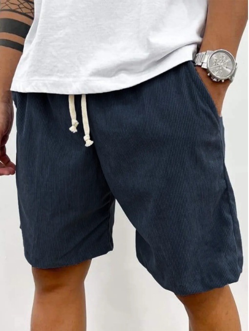 Men's Corduroy Shorts With Drawstring Fashion Casual Pockets Pants Summer – Image 5