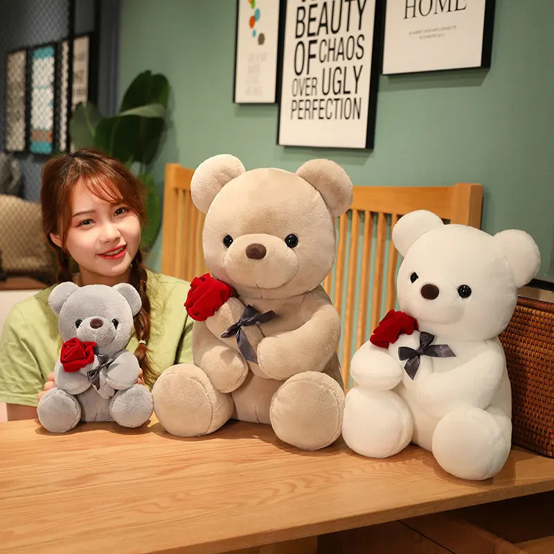 23-45cm New Lovely Hug Roses Teddy Bear Plush Pillow Stuffed Soft Animal Dolls Nice Birthday Gift Girlfriend Valentine's Day – Image 10