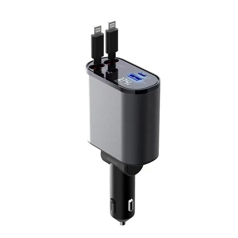 Metal Car Charger 100W Super Fast Charging Car Cigarette Lighter USB And TYPE-C Adapter – Image 10