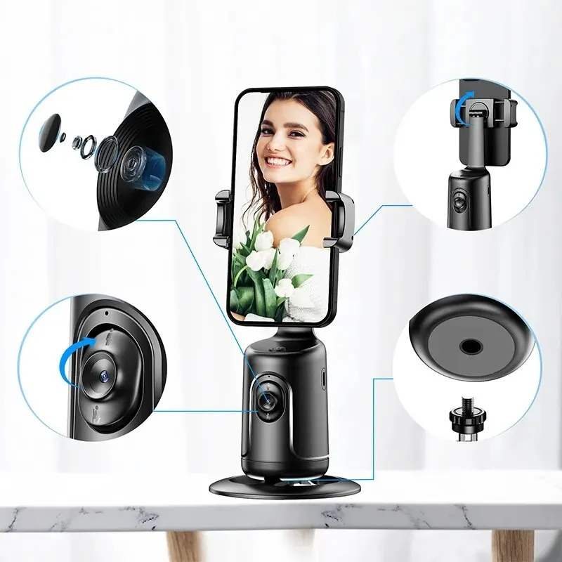 360 Auto Face Tracking Gimbal AI Smart Gimbal Face Tracking Auto Phone Holder For Smartphone Video Vlog Live Stabilizer Tripod – Image 7
