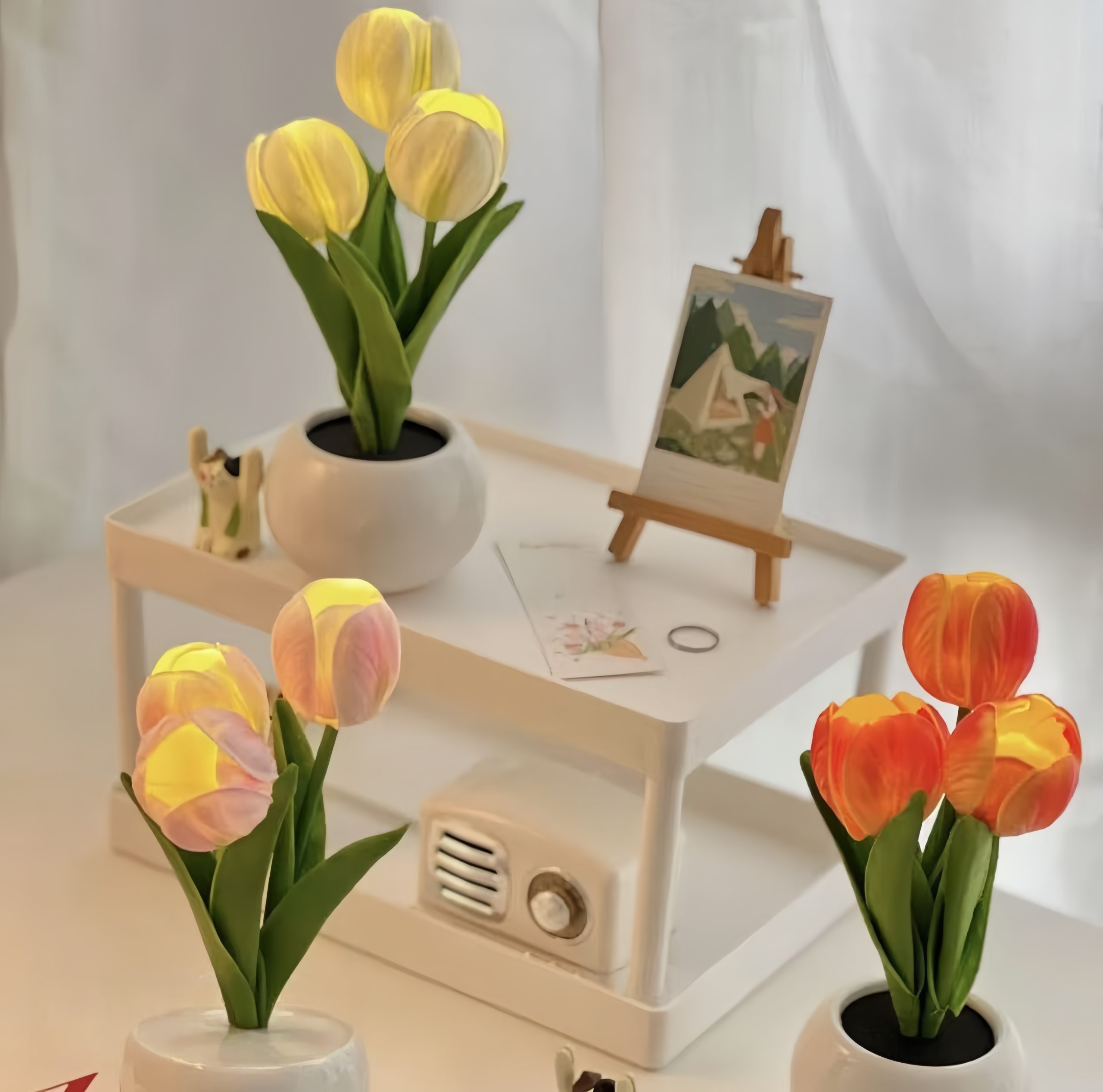 Tulip Lamp - LED Replica Tulip Table Lamp With Flower Vase For Desktop Decoration,Suitable For Home,living Room,desktop Decoration,holiday Gifts,atmosphere Decoration Lamps,Powered By USB – Image 9