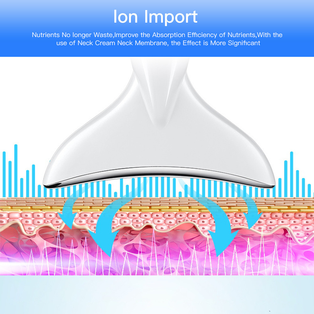 EMS Microcurrent Neck Face Beauty Device With 3 Colors LED Photon Therapy Skin Tighten Reduce Double Chin Face Lifting Devices – Image 3
