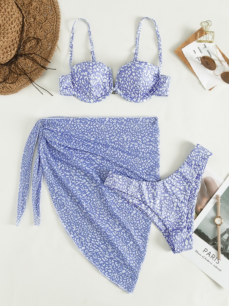 Three-piece Floral Bikini Beach Dress – Image 3