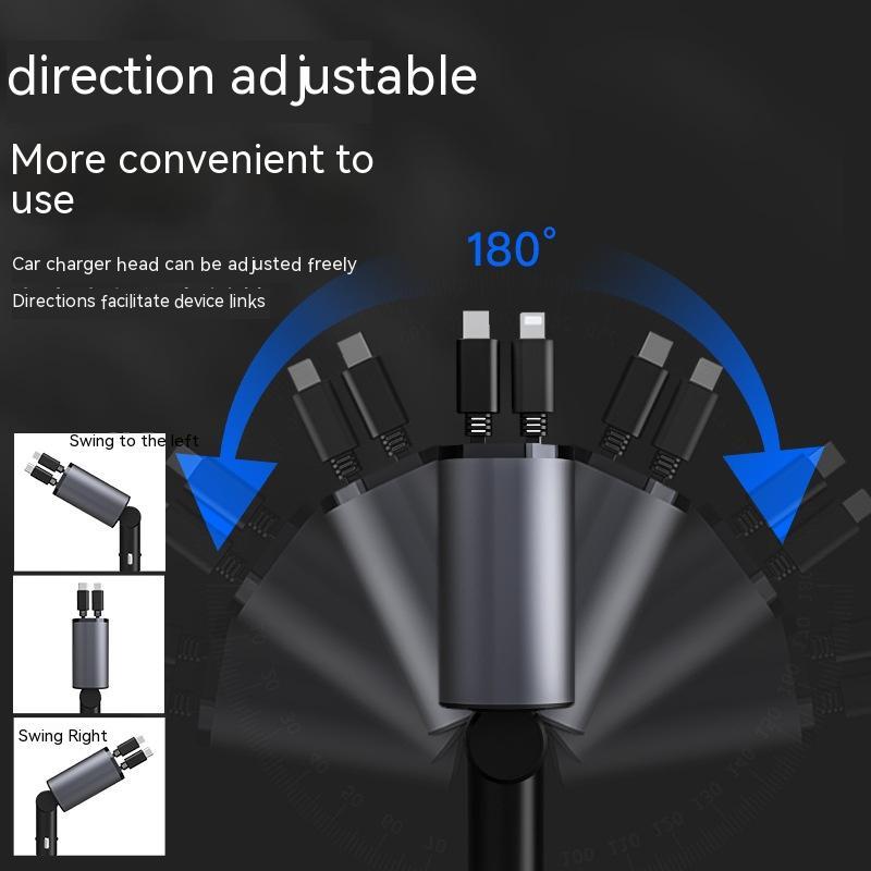 Metal Car Charger 100W Super Fast Charging Car Cigarette Lighter USB And TYPE-C Adapter – Image 5