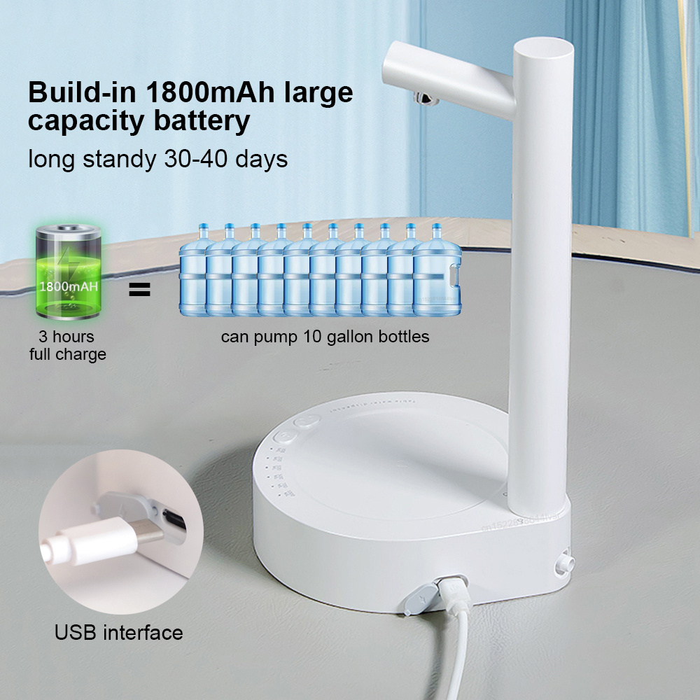 Desk Dispenser Electric Water Gallon Automatic Water Bottle Dispenser Rechargeable Water Dispenser – Image 7