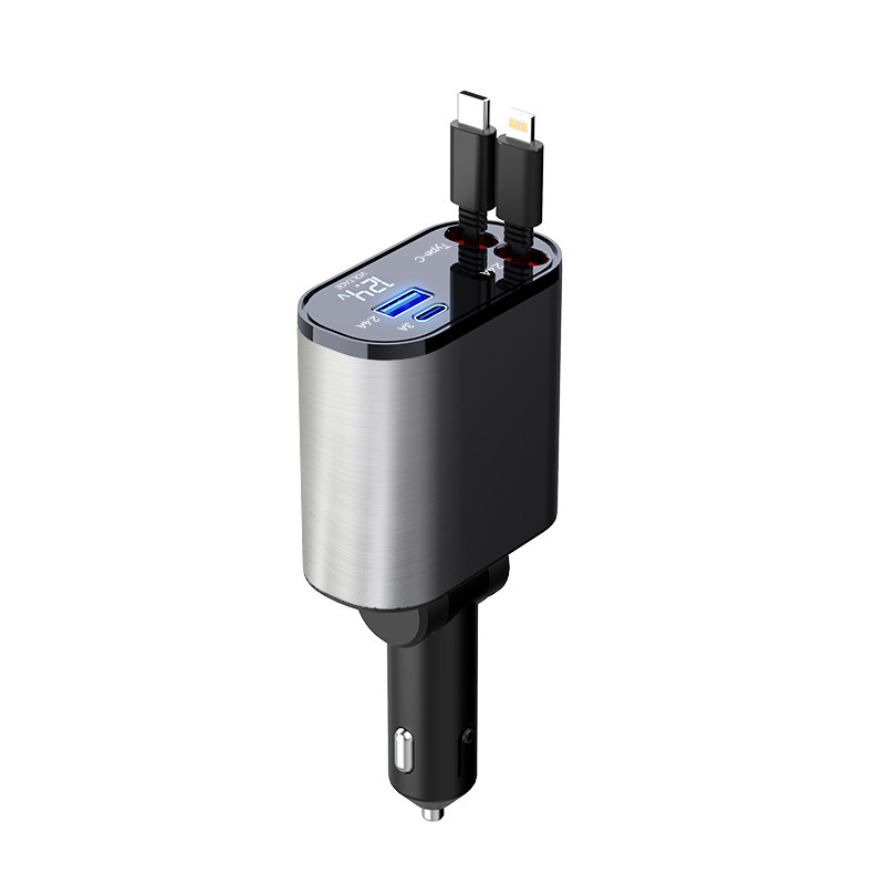 Metal Car Charger 100W Super Fast Charging Car Cigarette Lighter USB And TYPE-C Adapter – Image 6