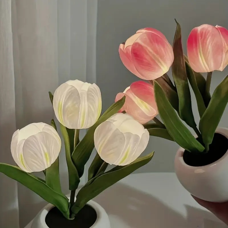 Tulip Lamp - LED Replica Tulip Table Lamp With Flower Vase For Desktop Decoration,Suitable For Home,living Room,desktop Decoration,holiday Gifts,atmosphere Decoration Lamps,Powered By USB – Image 7
