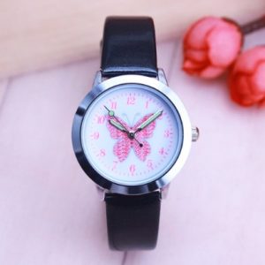 Children's Watches Kids Quartz Watch Student Girls Quartz-watch Cute Colorful Butterfly Dial Waterproof Watch