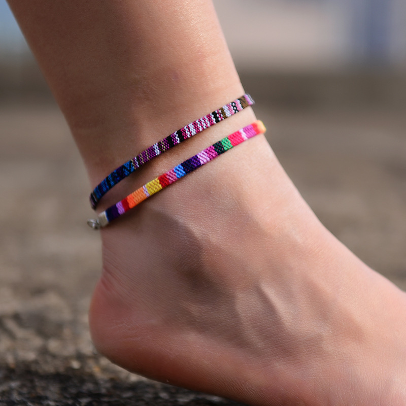 Chain Bohemian Color Ankle Bracelet String Handmade Jewelry – Image 3