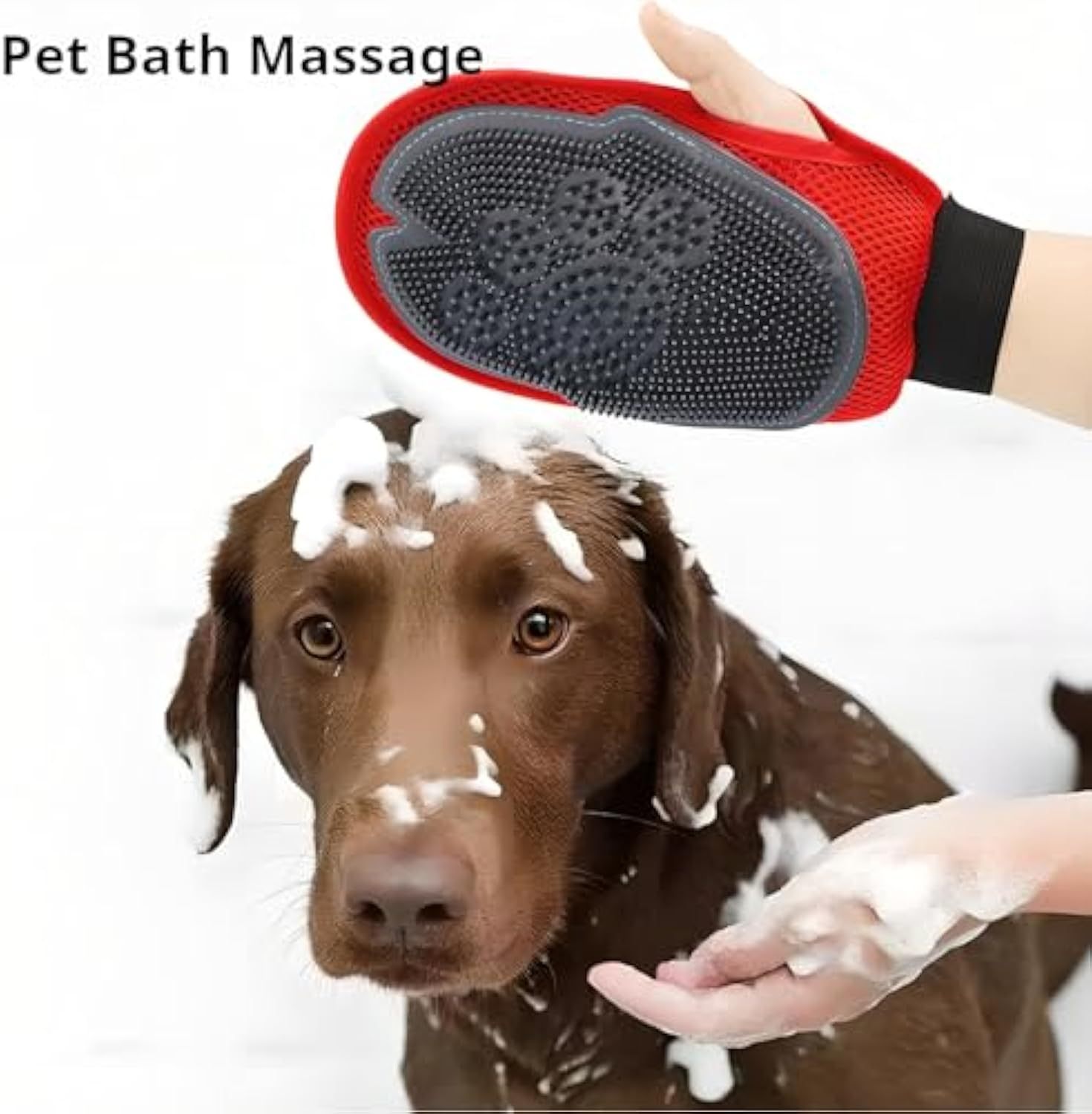 Pet Grooming Bath Glove – Hair Remover & Cleaning Brush Mitt – Image 2
