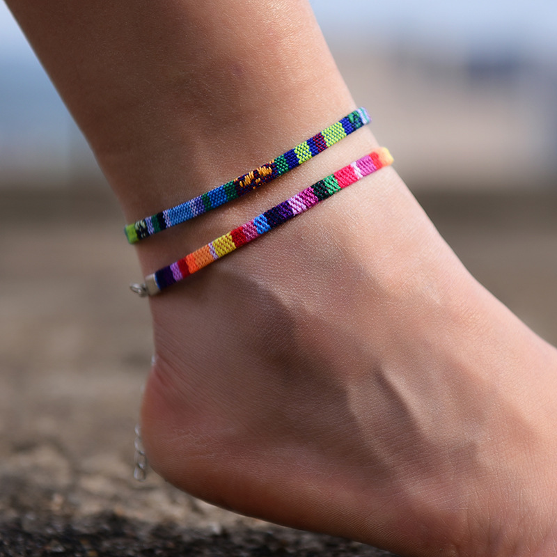 Chain Bohemian Color Ankle Bracelet String Handmade Jewelry – Image 4